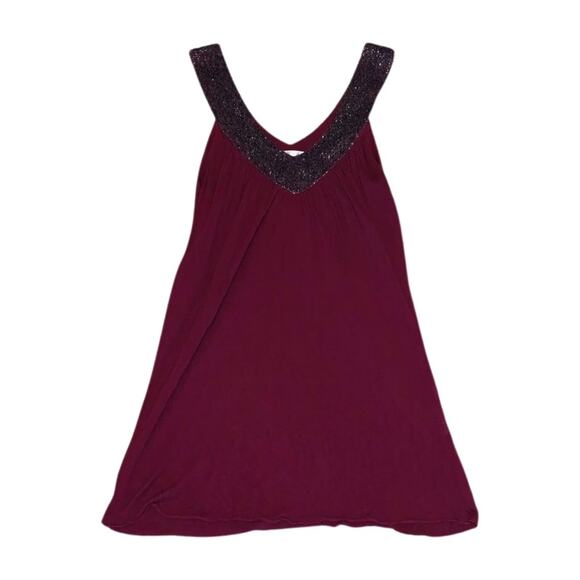 Matty M Beades Burgundy Tank Top Size M - Picture 1 of 3